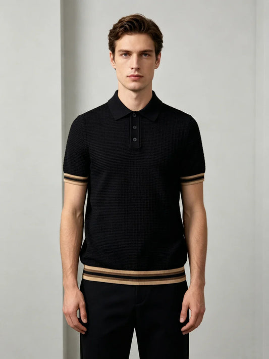 Men's Lightweight Breathable Polo Shirt Black