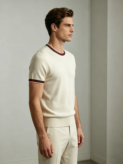 Chemise en maille à manches courtes pour homme, blanche, légère et professionnelle
