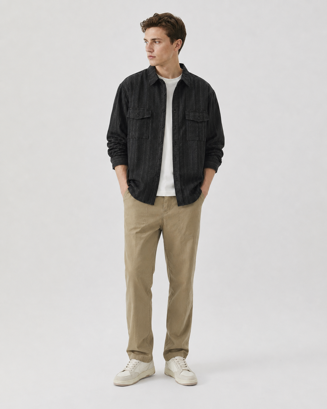 Kuvioitu napitettava overshirt-paita