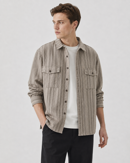 Kuvioitu napitettava overshirt-paita