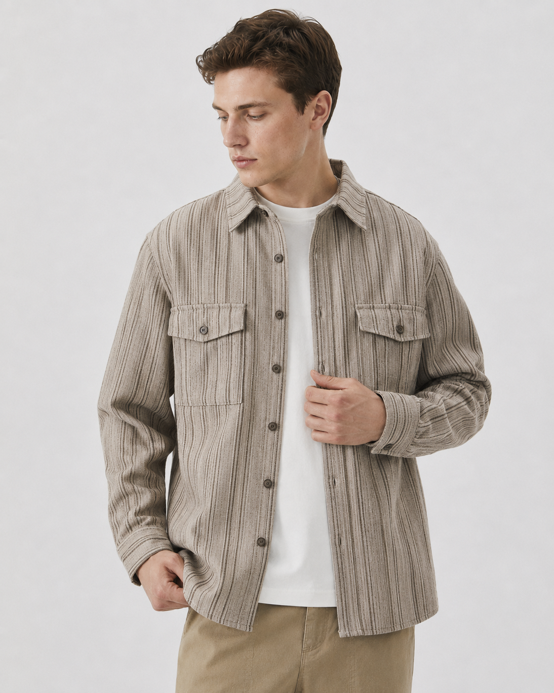 Kuvioitu napitettava overshirt-paita