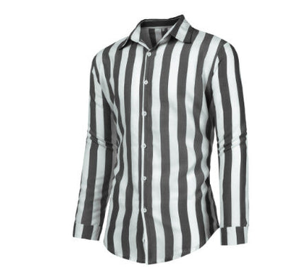 Men's Slim Fit Vertical Stripe Shirt