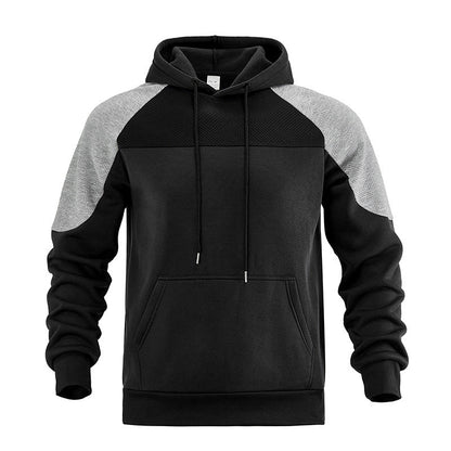 Men's Textured Contrast Panel Hoodie