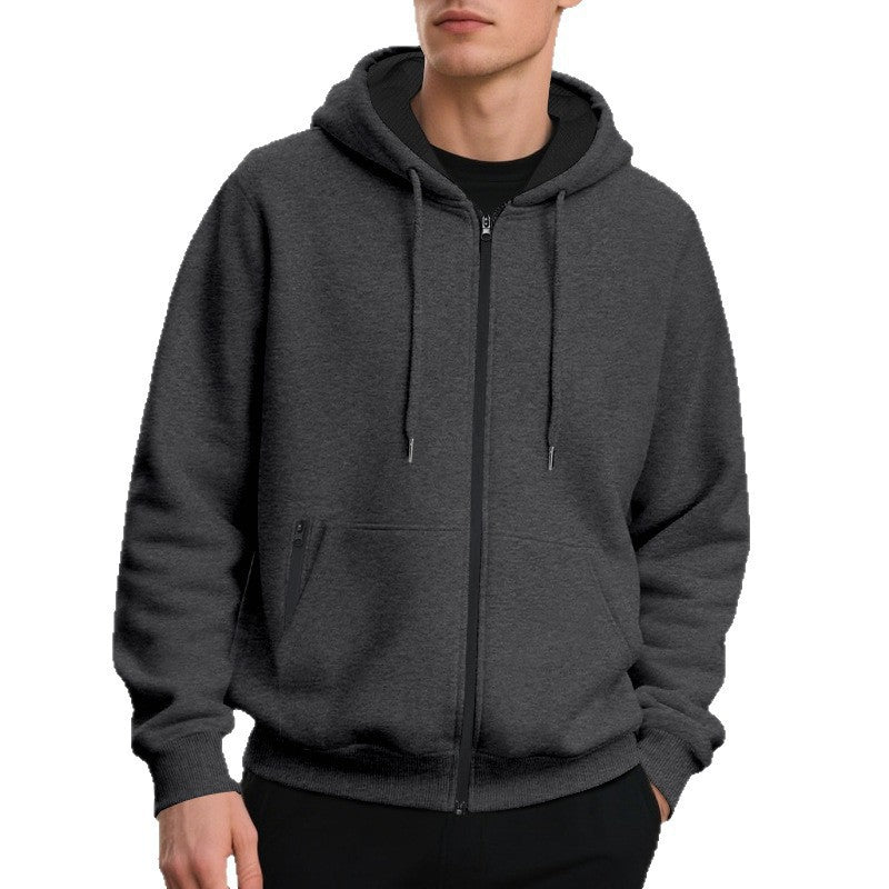 Übergroßer Herren-Hoodie mit durchgehendem Reißverschluss