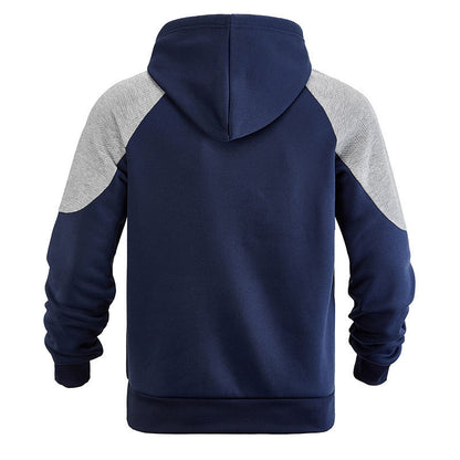 Men's Textured Contrast Panel Hoodie