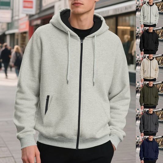 Felpa con cappuccio da uomo oversize con zip integrale