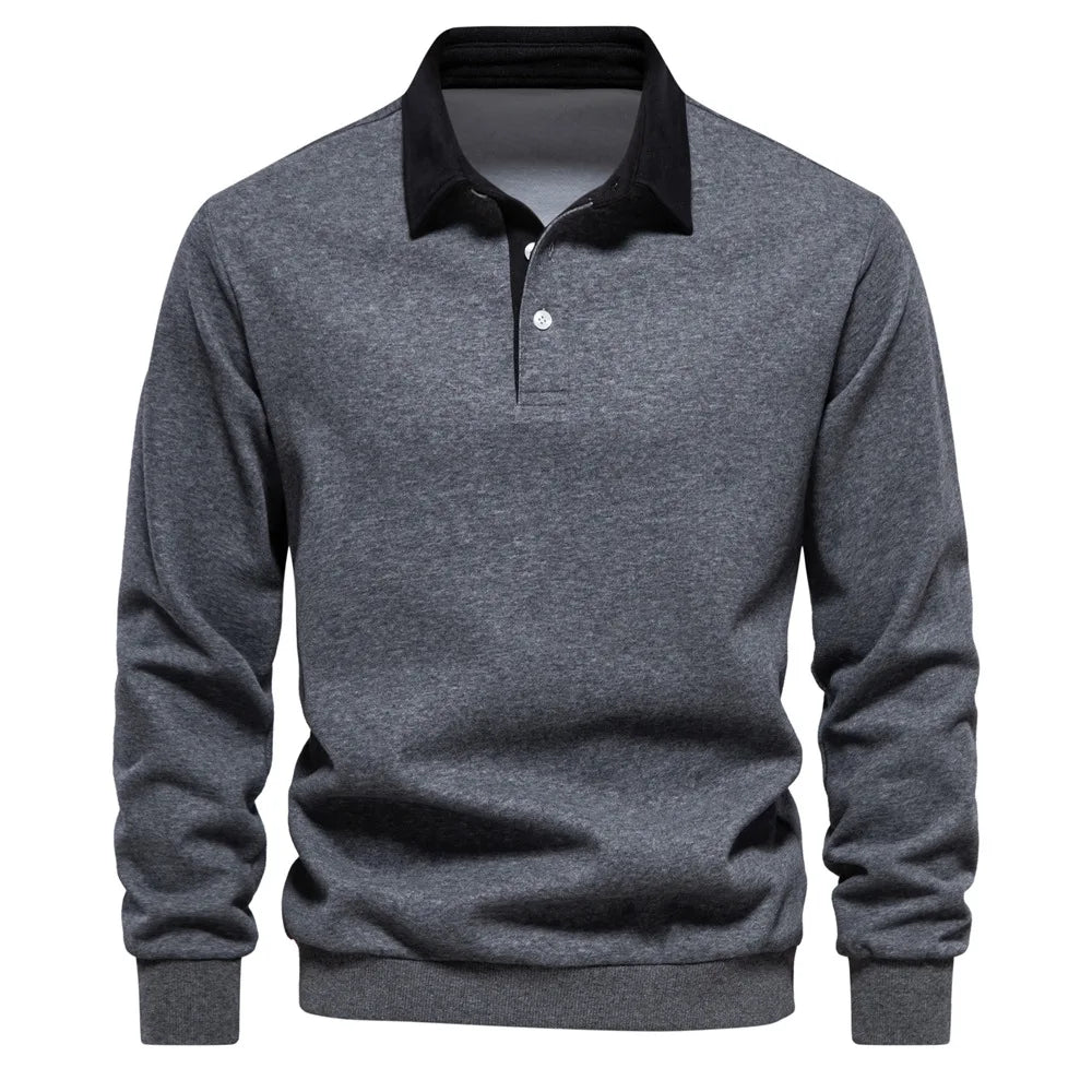 Matteo Sala Men Polo Collar Sweater Long Sleeve