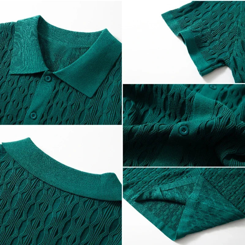 Max Bell Knitted Short Sleeve Polo Shirt