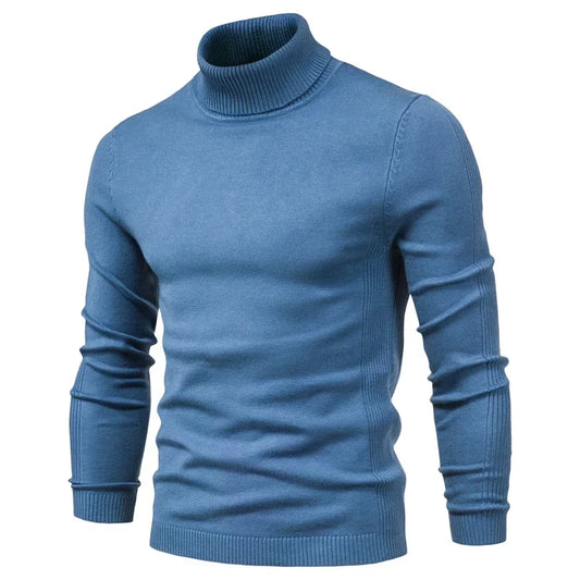 Alessio Moro slim fit-rullekravesweater til mænd, varm vinterstrik