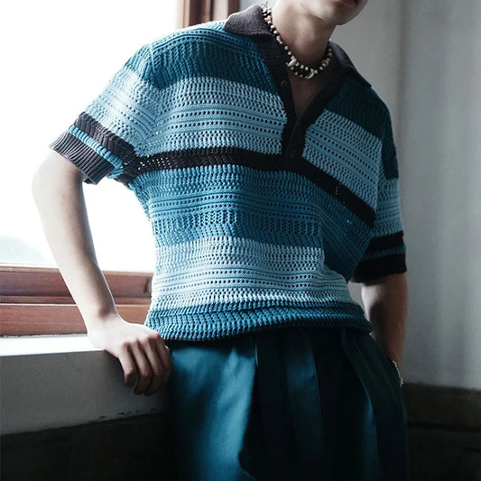 Roger de la Knitted Polo Shirt