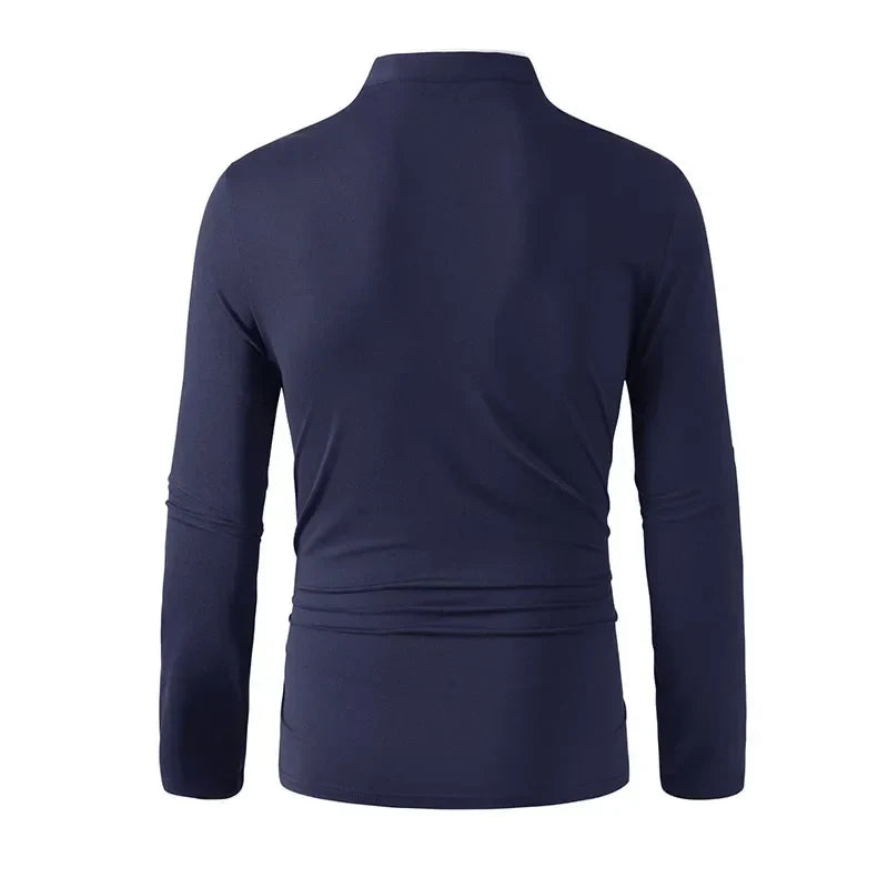 Chemise à col montant et manches longues pour homme Paolo Reni