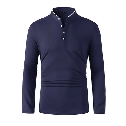 Chemise à col montant et manches longues pour homme Paolo Reni
