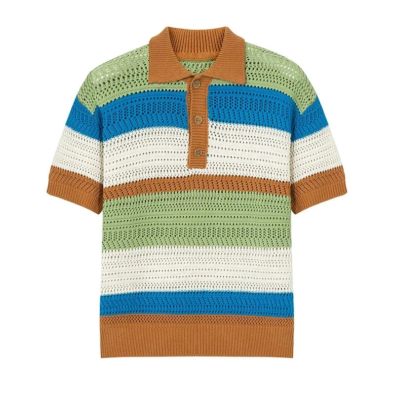 Roger de la Knitted Polo Shirt