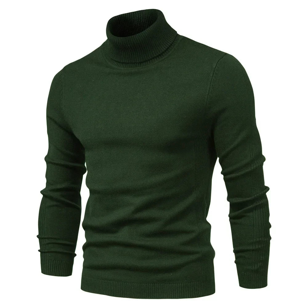 Alessio Moro Men Slim Fit Turtleneck Sweater Warm Winter Knit Pullover