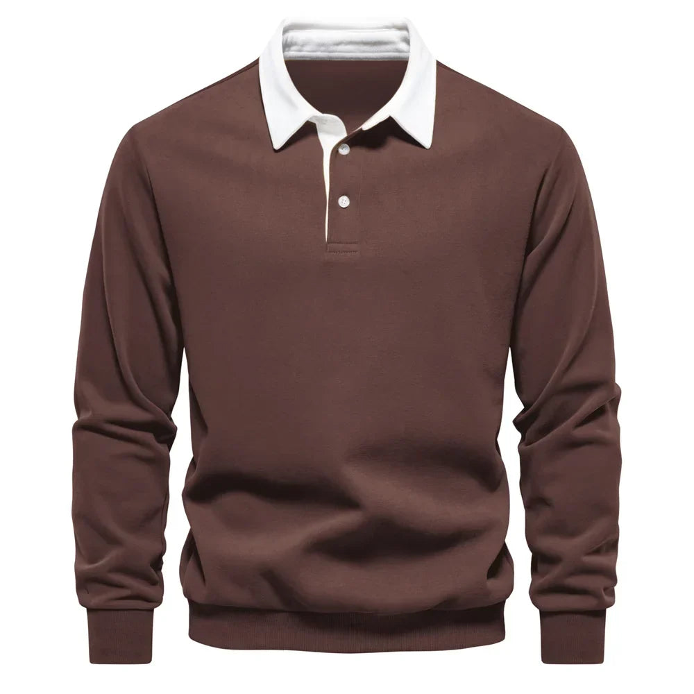 Matteo Sala Men Polo Collar Sweater Long Sleeve