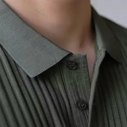 Polo en maille côtelée verticale pour homme Theo Marin