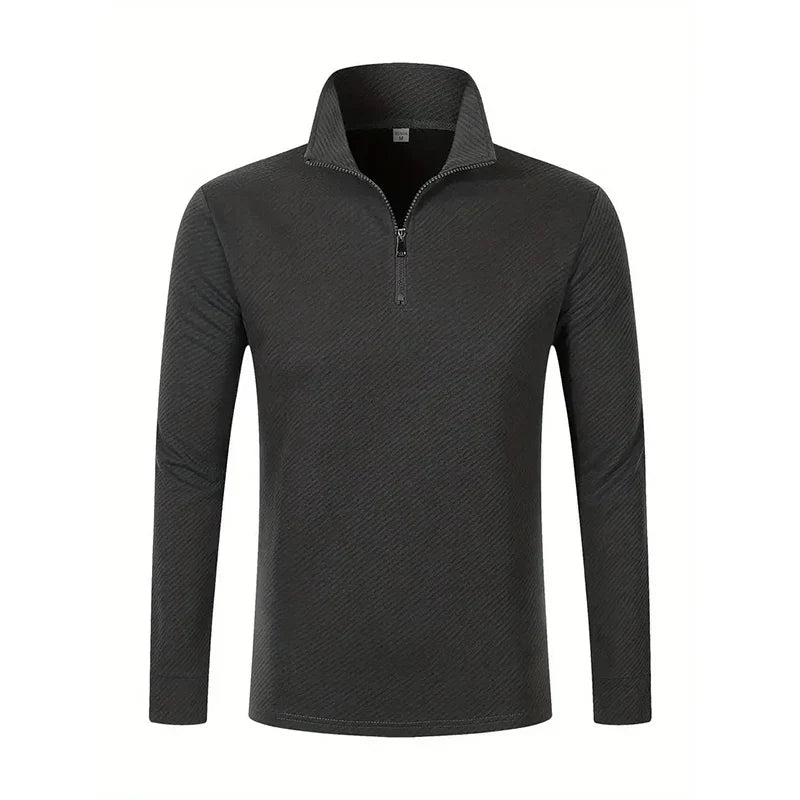 Luca Perron Men’s Long Sleeve Zip Polo Shirt
