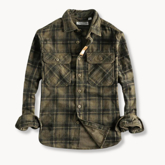 Klassisk ternet flannelskjorte til mænd