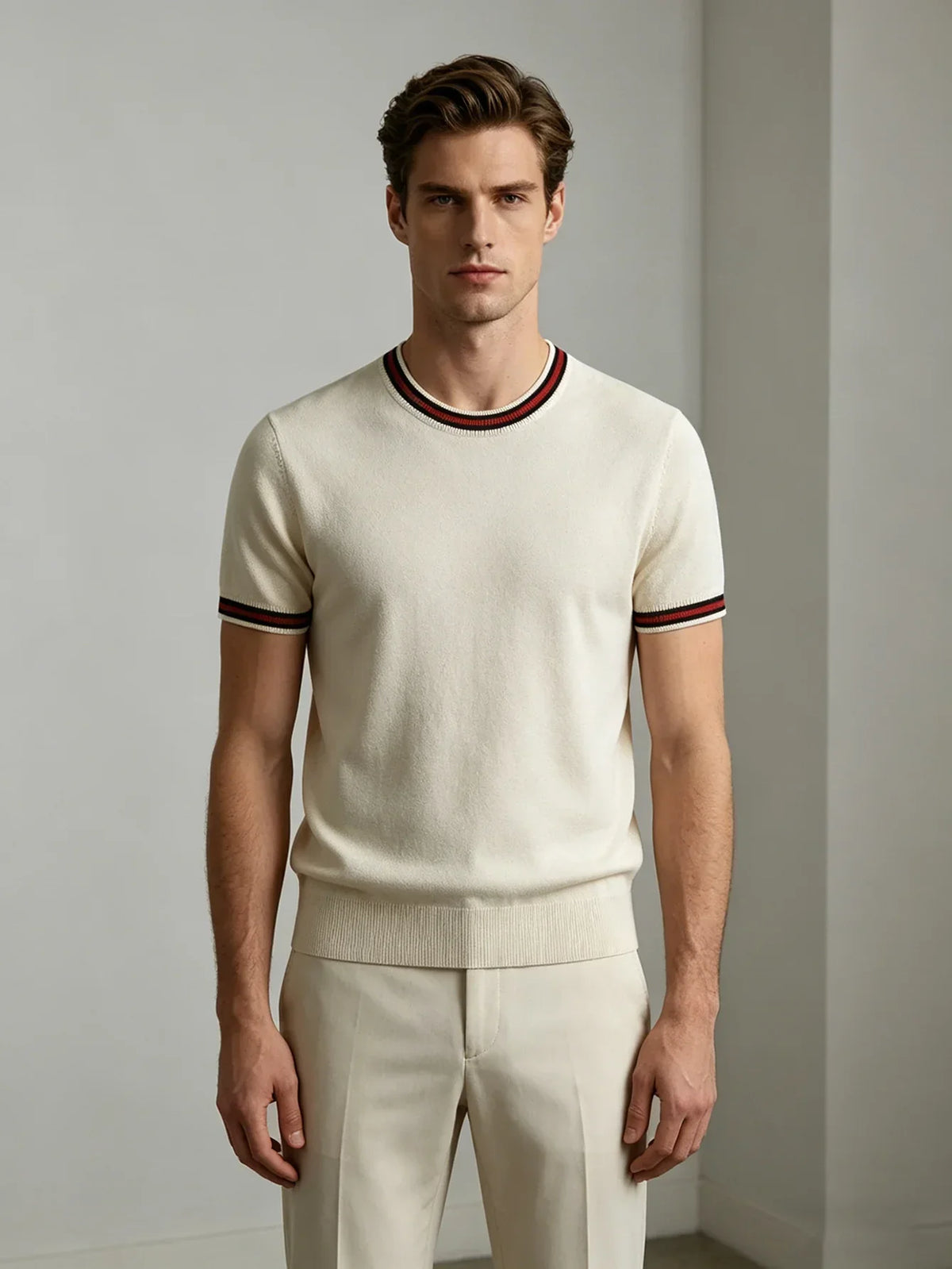 Chemise en maille à manches courtes pour homme, blanche, légère et professionnelle