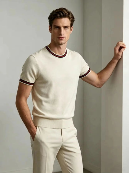 Chemise en maille à manches courtes pour homme, blanche, légère et professionnelle