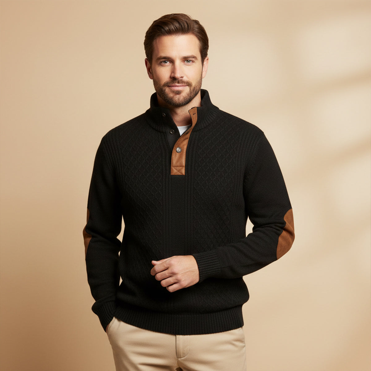 Cardigan a trecce con bottoni sul davanti