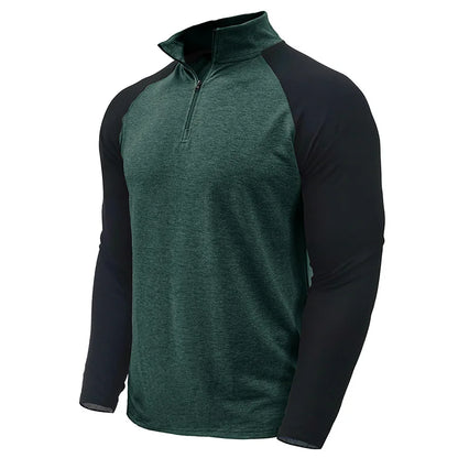 Men's Color Block Quarter Zip Pullover Shirt