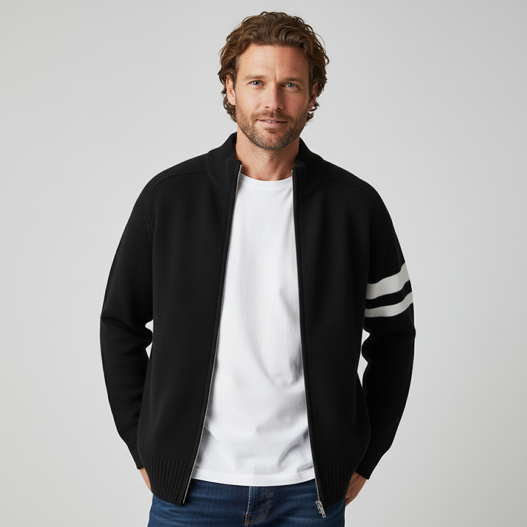 Pull en maille zippé