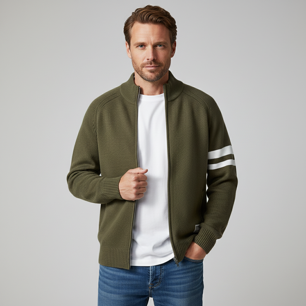 Pull en maille zippé