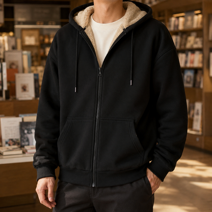 Sherpa-Lined Full-Zip Hoodie