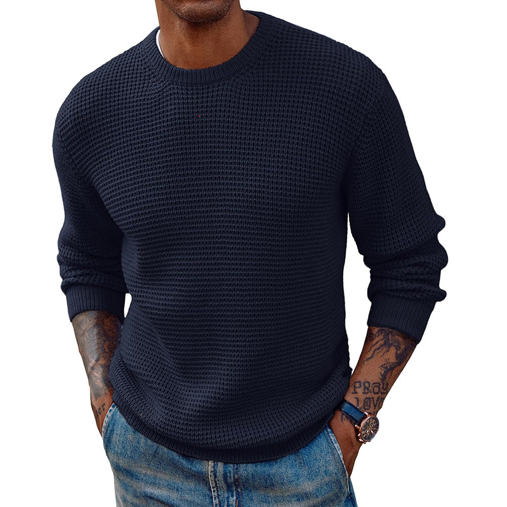 Maglione allungato girocollo in maglia a coste