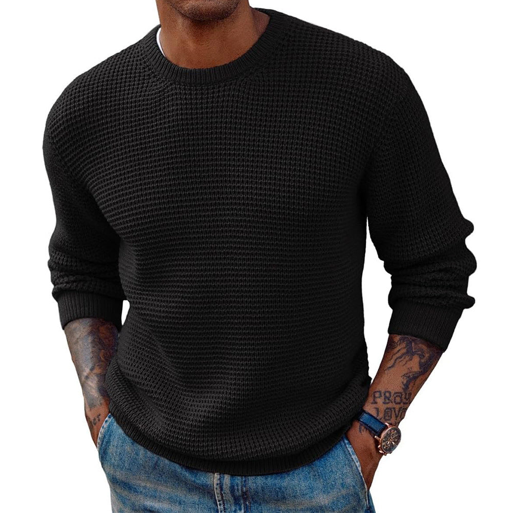 Maglione allungato girocollo in maglia a coste