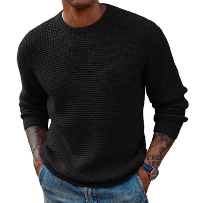 Maglione allungato girocollo in maglia a coste