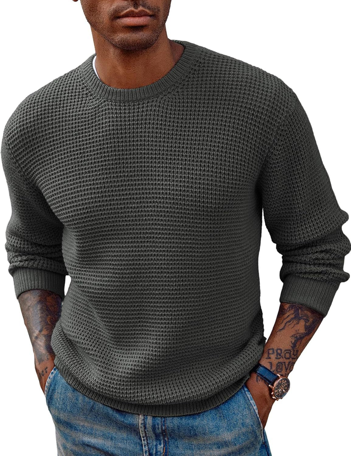 Maglione allungato girocollo in maglia a coste