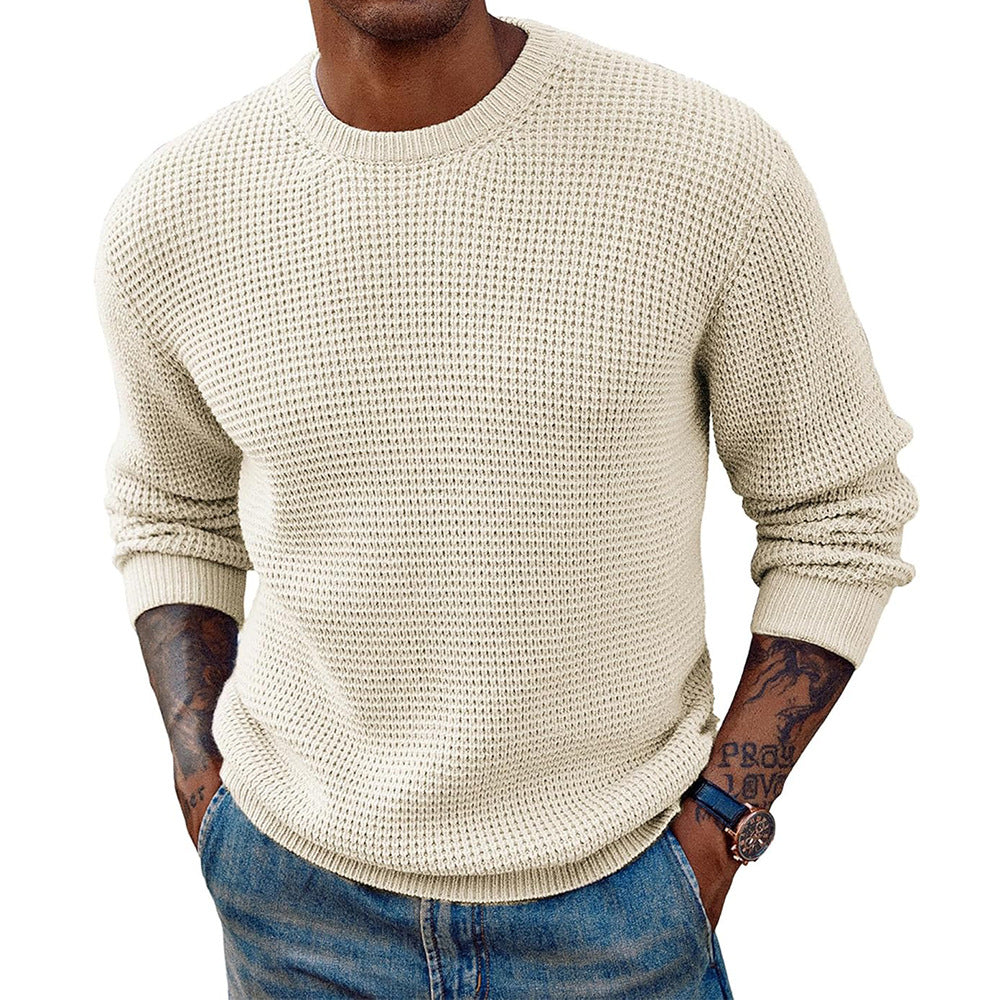 Maglione allungato girocollo in maglia a coste