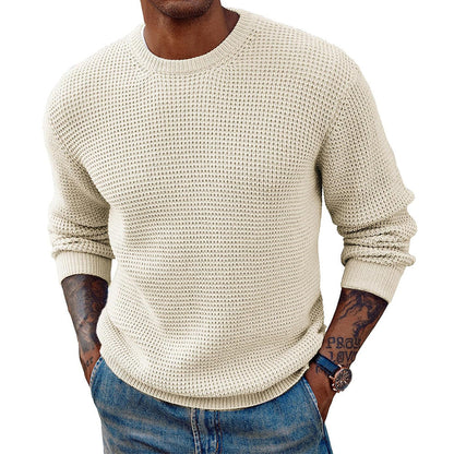 Maglione allungato girocollo in maglia a coste